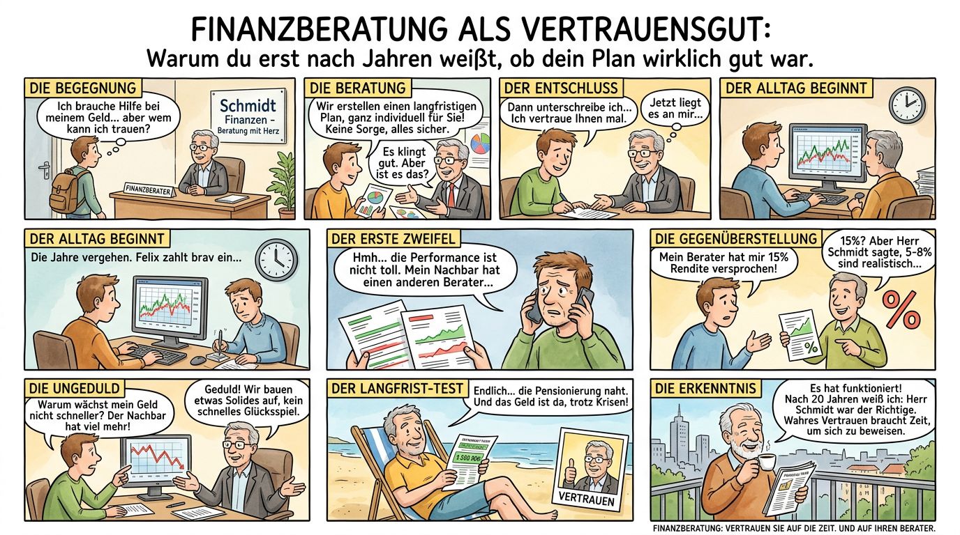 Finanzberatung als Vertrauensgut: Warum du erst nach Jahren weißt, ob dein Plan wirklich gut war